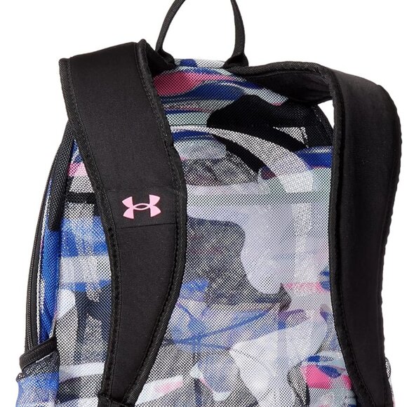 Under Armour Unisex Hustle Sport Backpack Mesh Pink Camo - Picture 3 of 6